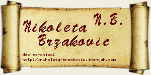 Nikoleta Brzaković vizit kartica